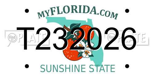 T232026 Florida License Plate