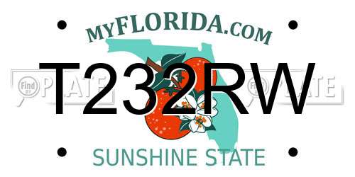 T232RW Florida License Plate