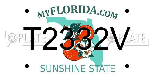 T2332V Florida License Plate