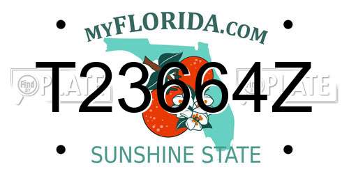 T23664Z Florida License Plate