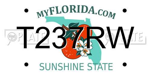 T237RW Florida License Plate