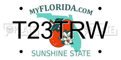 T23TRW Florida License Plate