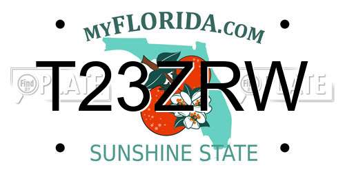 T23ZRW Florida License Plate