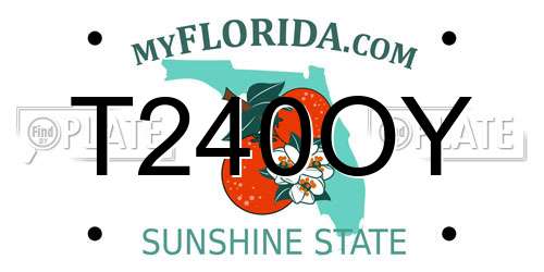 T240OY Florida License Plate
