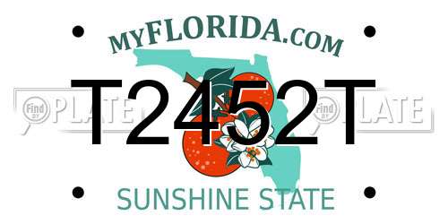 T2452T Florida License Plate
