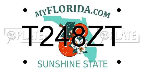 T248ZT Florida License Plate