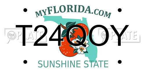 T24QOY Florida License Plate