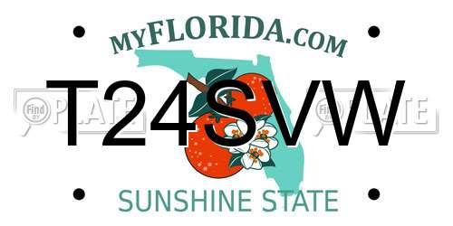 T24SVW Florida License Plate