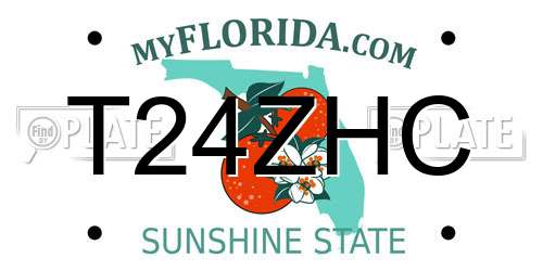 T24ZHC Florida License Plate