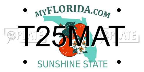 T25MAT Florida License Plate