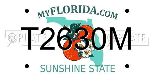 T2630M Florida License Plate