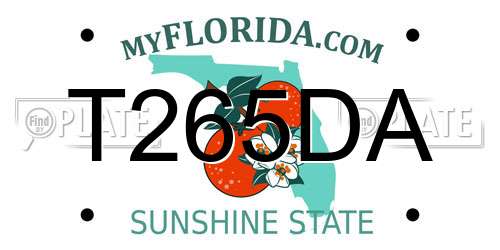 T265DA Florida License Plate