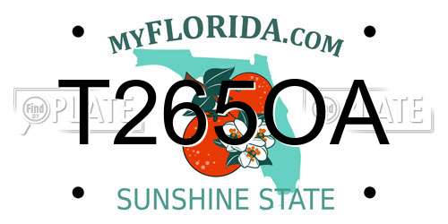 T265OA Florida License Plate