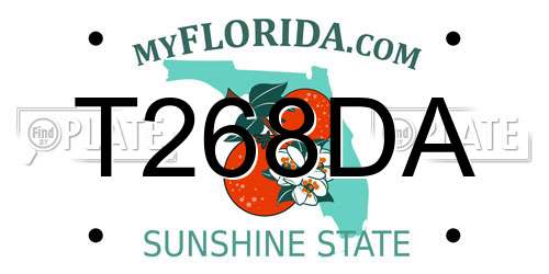 T268DA Florida License Plate