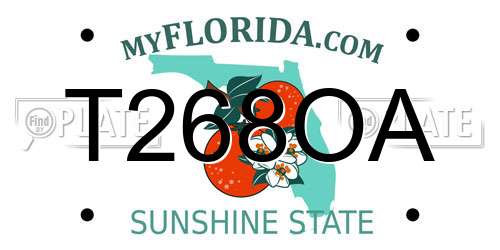 T268OA Florida License Plate