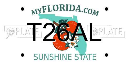 T26AL Florida License Plate