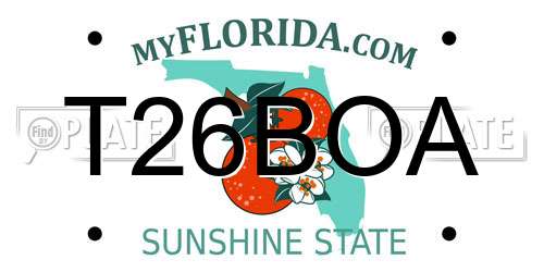 T26BOA Florida License Plate