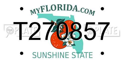 T270857 Florida License Plate