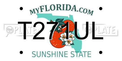 T271UL Florida License Plate