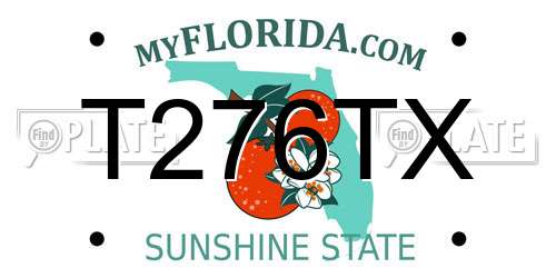 T276TX Florida License Plate