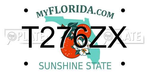 T276ZX Florida License Plate