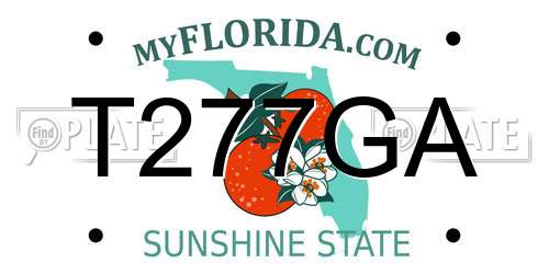 T277GA Florida License Plate