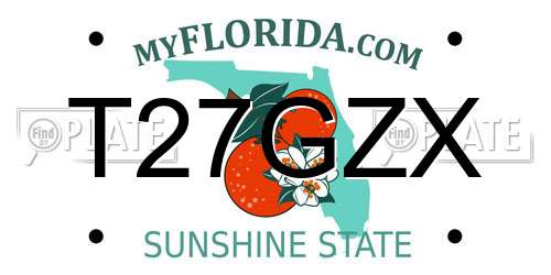 T27GZX Florida License Plate