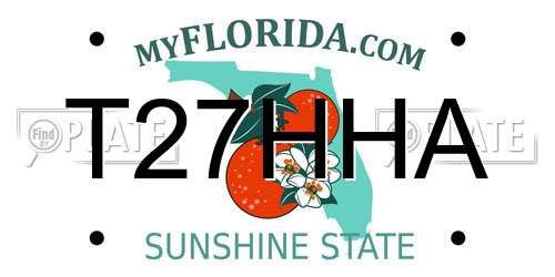 T27HHA Florida License Plate