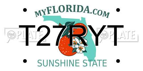 T27RYT Florida License Plate
