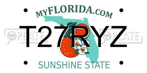 T27RYZ Florida License Plate
