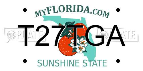 T27TGA Florida License Plate