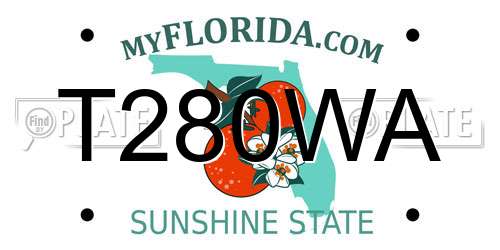 T280WA Florida License Plate