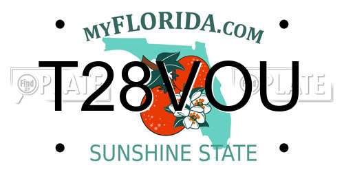 T28VOU Florida License Plate