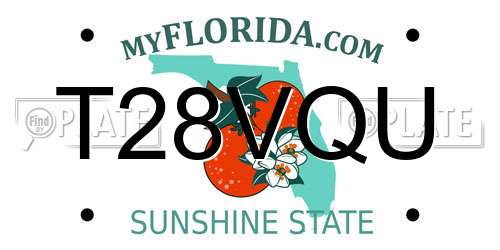 T28VQU Florida License Plate