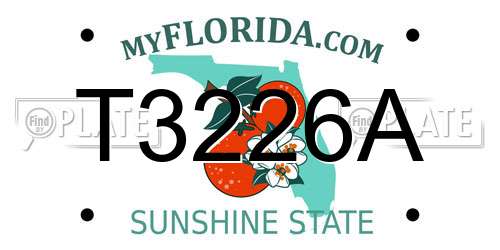 T3226A Florida License Plate