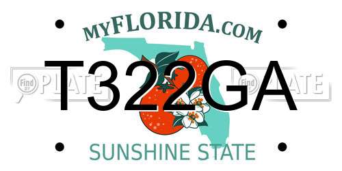 T322GA Florida License Plate
