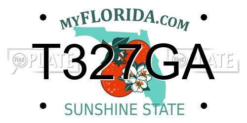 T327GA Florida License Plate