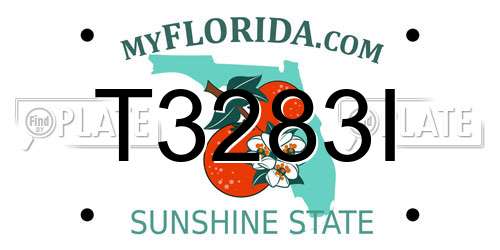 T3283I Florida License Plate