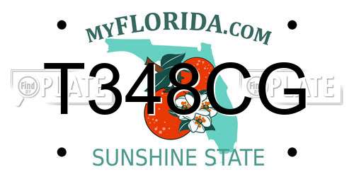 T348CG Florida License Plate