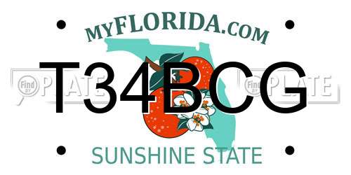 T34BCG Florida License Plate