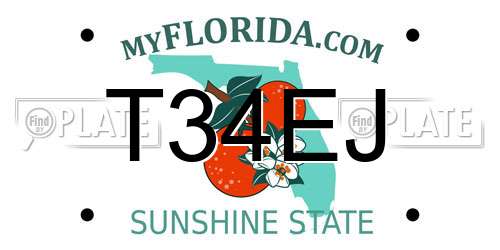 T34EJ Florida License Plate