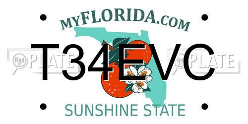T34EVC Florida License Plate