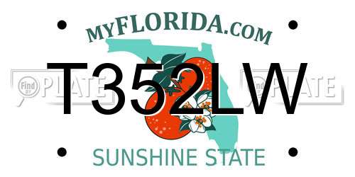 T352LW Florida License Plate