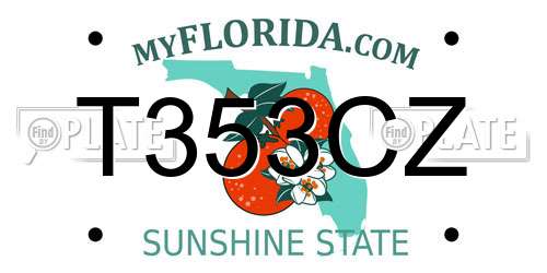 T353CZ Florida License Plate