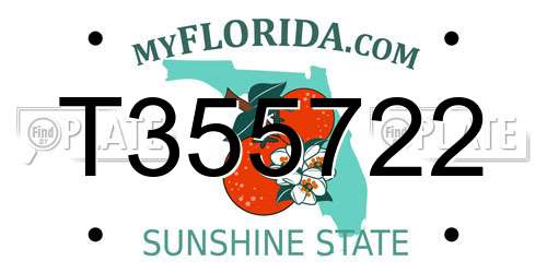 T355722 Florida License Plate