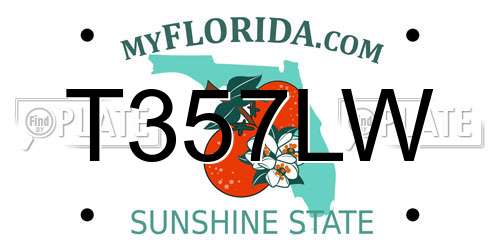 T357LW Florida License Plate