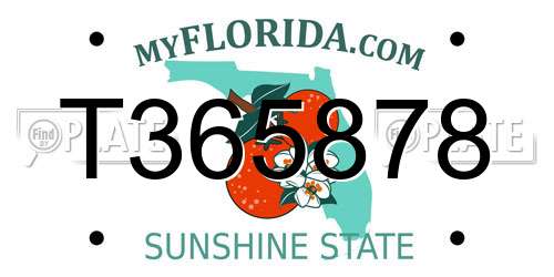 T365878 Florida License Plate