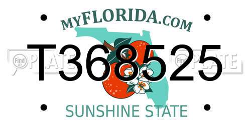 T368525 Florida License Plate