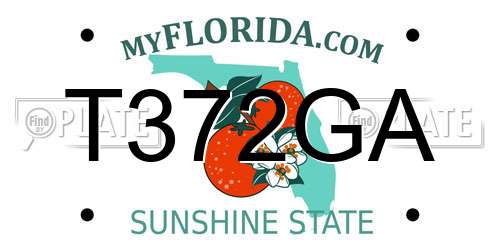 T372GA Florida License Plate