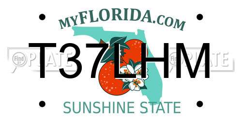 T37LHM Florida License Plate